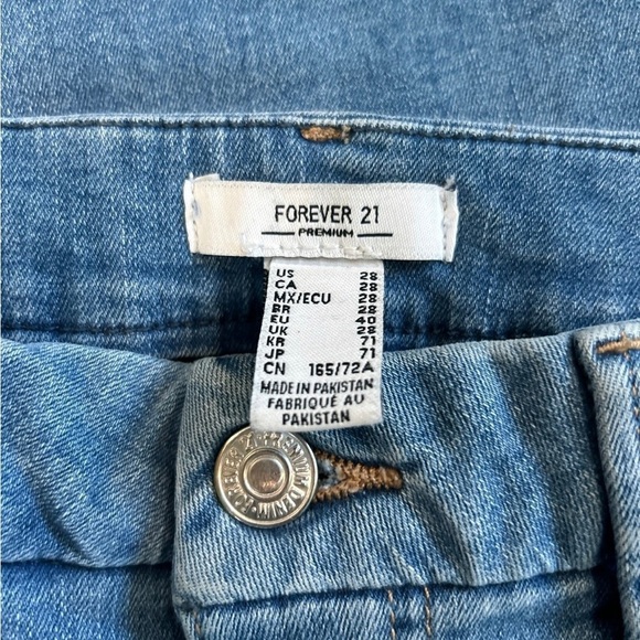 Forever 21 blue high rise flared bootcut raw hem jeans - Picture 5 of 5